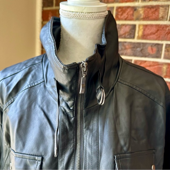 American Rag Women’s Plus Size 3X Black Faux Leather Zip Up Moto Jacket Classic - Picture 3 of 14